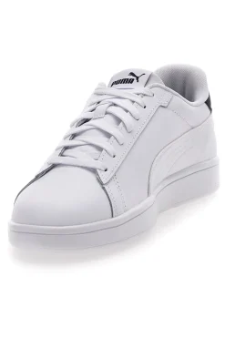 Puma Smash 3.0 L Weiße Turnschuhe mit Schnürsenkeln