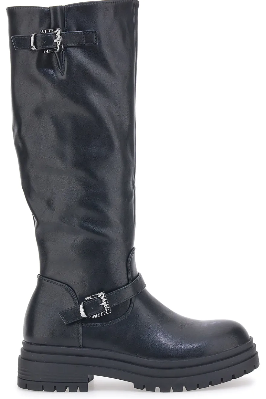 Rock'n Doll Schwarze Bikerstiefel 972913