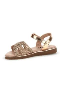Rosa Gold Sandalen mit geflochtenen Riemen Pitt Kinder 392625S