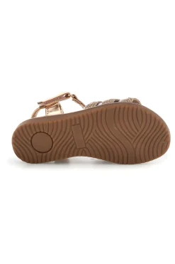Rosa Gold Sandalen mit geflochtenen Riemen Pitt Kinder 392625S