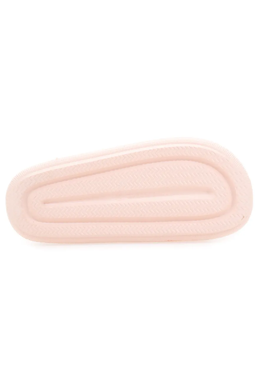 Rosa Gummi-Slipper mit breitem, verziertem Fußbett 2T2L 1055