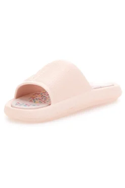 Rosa Gummi-Slipper mit breitem, verziertem Fußbett 2T2L 1055