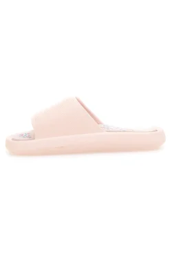 Rosa Gummi-Slipper mit breitem, verziertem Fußbett 2T2L 1055