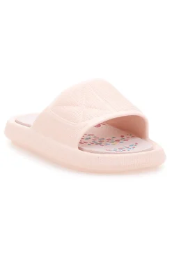 Rosa Gummi-Slipper mit breitem, verziertem Fußbett 2T2L 1055