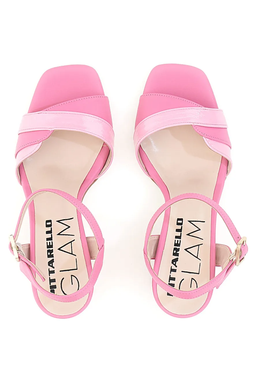 Rosa Sandalen mit Riemen und Absatz 8,5 Pittarello Glam 5548