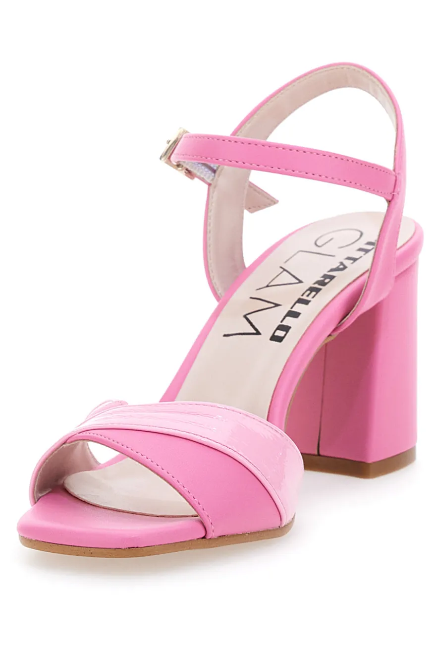 Rosa Sandalen mit Riemen und Absatz 8,5 Pittarello Glam 5548