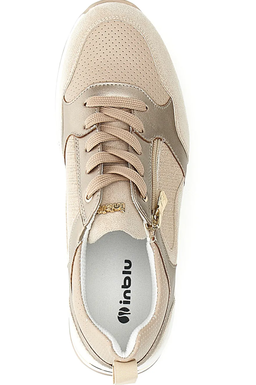 Rosa Schnürschuh mit Glitzer INBLU 420 IN