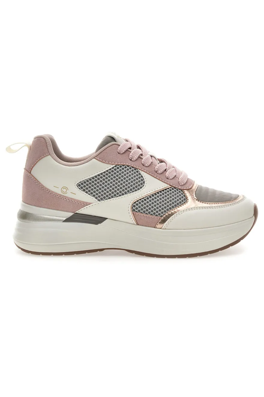 Rosa Sneakers mit bequemem Plateau und Ledereinsätzen Pittarello Capsule Kendy