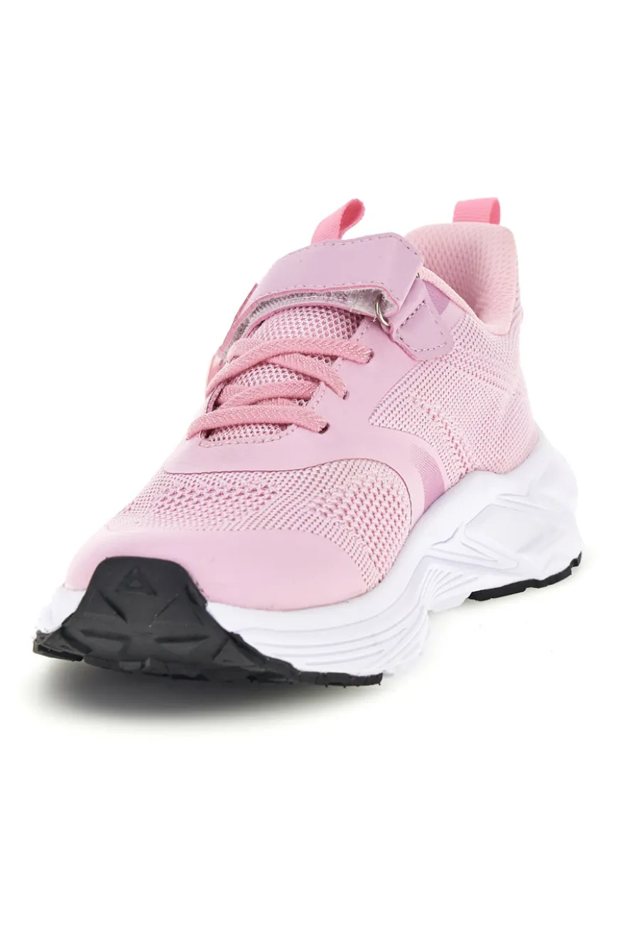 Rosa Turnschuhe mit Klettverschluss aus atmungsaktivem Stoff Diadora Snipe 4 Jr
