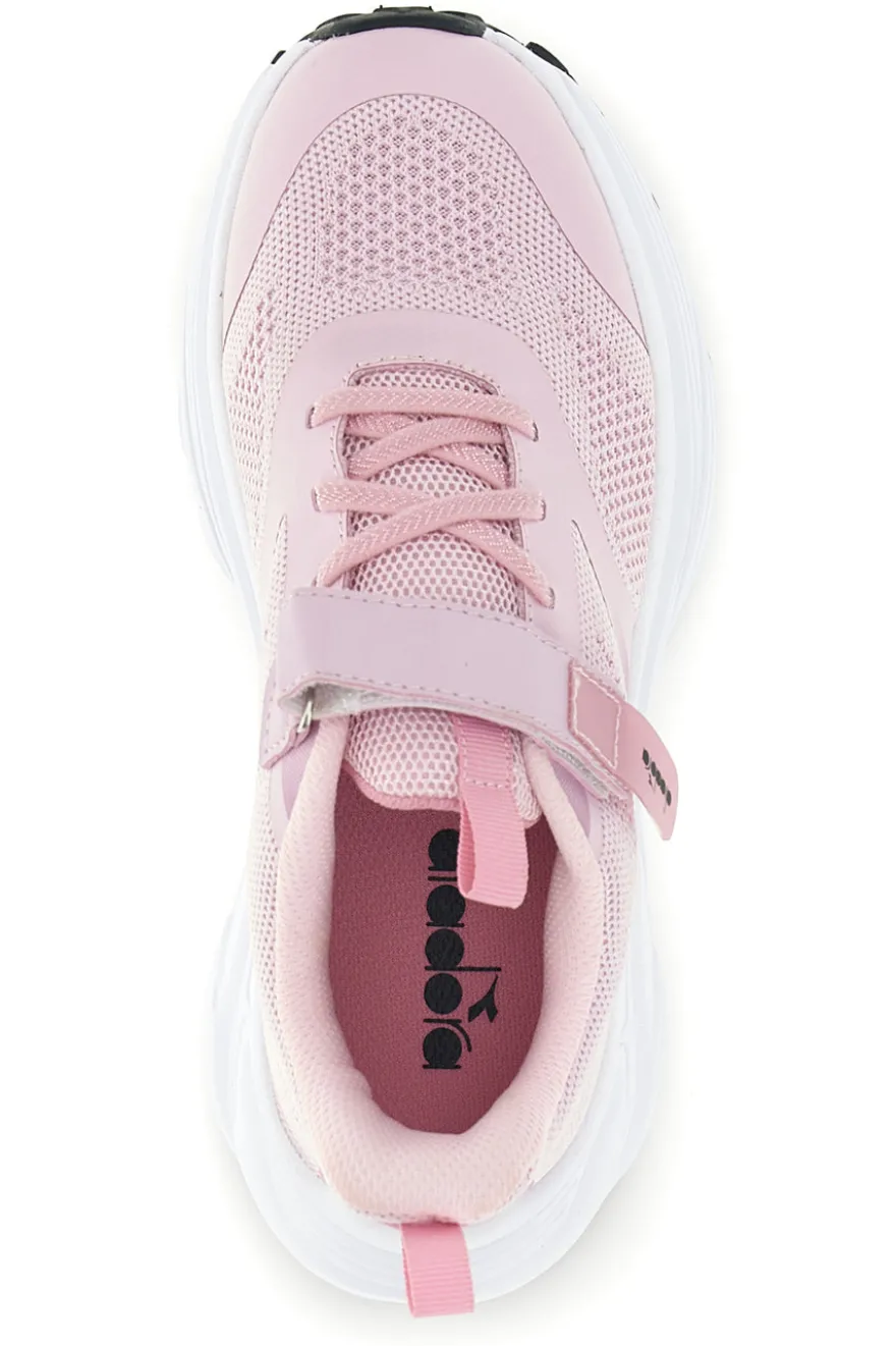 Rosa Turnschuhe mit Klettverschluss aus atmungsaktivem Stoff Diadora Snipe 4 Jr