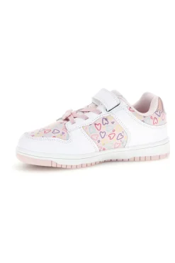 Rosa Turnschuhe mit mehrfarbigen Herzen Pitt Kinder K251309