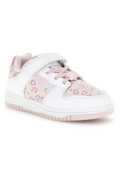 Rosa Turnschuhe mit mehrfarbigen Herzen Pitt Kinder K251309