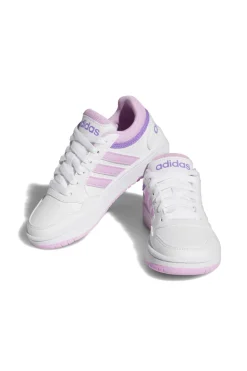 Rosa Turnschuhe mit weißen Details Adidas Hoops 3 K