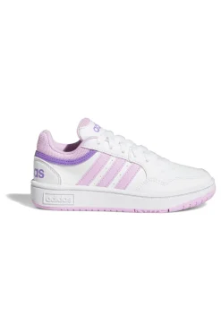 Rosa Turnschuhe mit weißen Details Adidas Hoops 3 K