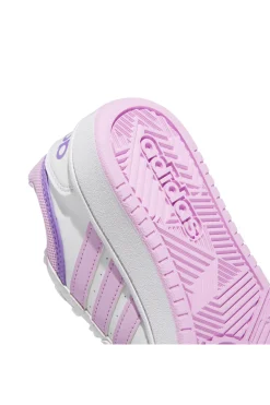 Rosa Turnschuhe mit weißen Details Adidas Hoops 3 K