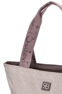 Rosa-beige Strandtasche mit Reißverschluss Renato Balestra 61030/MIAB3