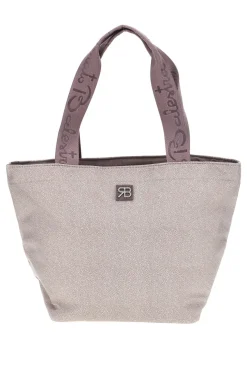 Rosa-beige Strandtasche mit Reißverschluss Renato Balestra 61030/MIAB3