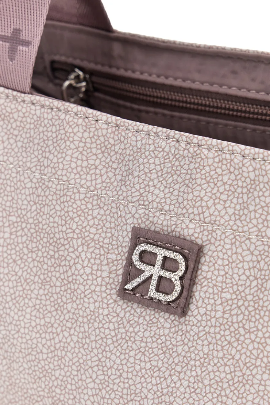 Rosa-beige Strandtasche mit Reißverschluss Renato Balestra 61030/MIAB3