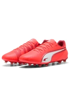 Rote Fußballschuhe für synthetischen und natürlichen Boden Puma King Match FG/AG