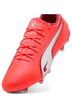 Rote Fußballschuhe für synthetischen und natürlichen Boden Puma King Match FG/AG