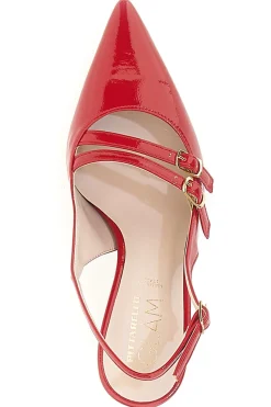 Rote spitze Slingback-Pumps mit Lackeffekt PITTARELLO GLAM 3591