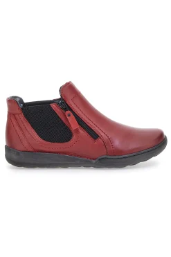 Rote Stiefeletten mit Reißverschluss und seitlichen Gummizügen Plocadi 21503pt