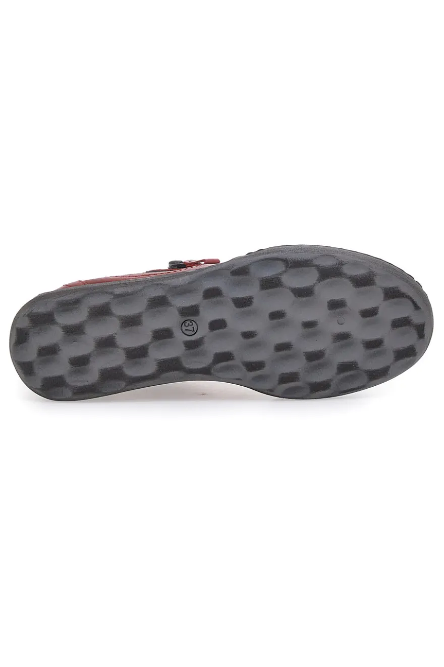 Rote Stiefeletten mit Reißverschluss und seitlichen Gummizügen Plocadi 21503pt