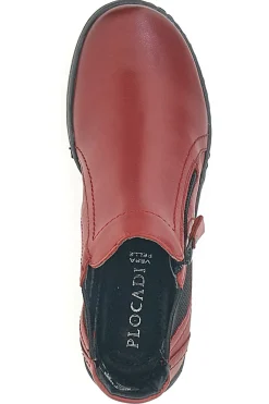 Rote Stiefeletten mit Reißverschluss und seitlichen Gummizügen Plocadi 21503pt