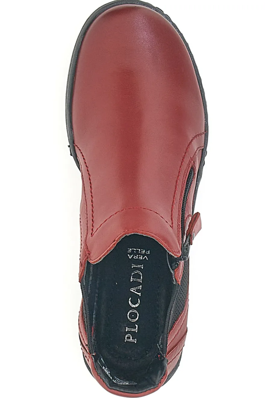 Rote Stiefeletten mit Reißverschluss und seitlichen Gummizügen Plocadi 21503pt