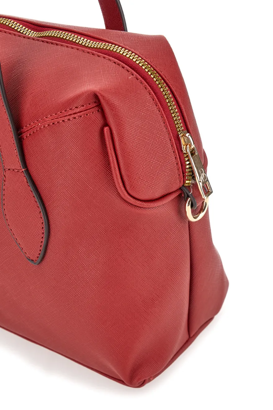 Rote Tasche mit zwei Tragegriffen und abnehmbarem Schultergurt, Basile BA1309SAF