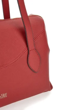Rote Tasche mit zwei Tragegriffen und abnehmbarem Schultergurt, Basile BA1309SAF