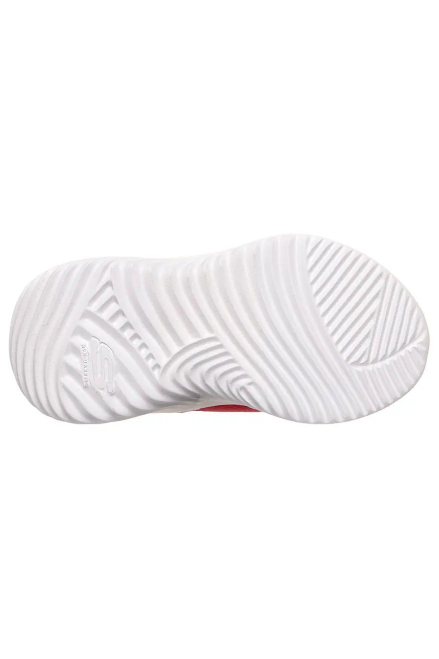 Rote Turnschuhe mit Riemen und elastischen Schnürsenkeln Skechers Bounder quantarun