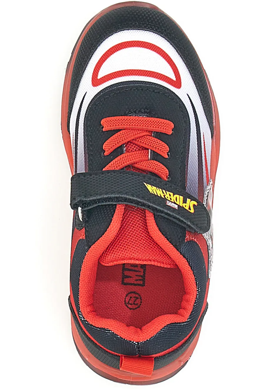 Rote und schwarze Spiderman-Sneaker mit Klettverschluss R1310515T