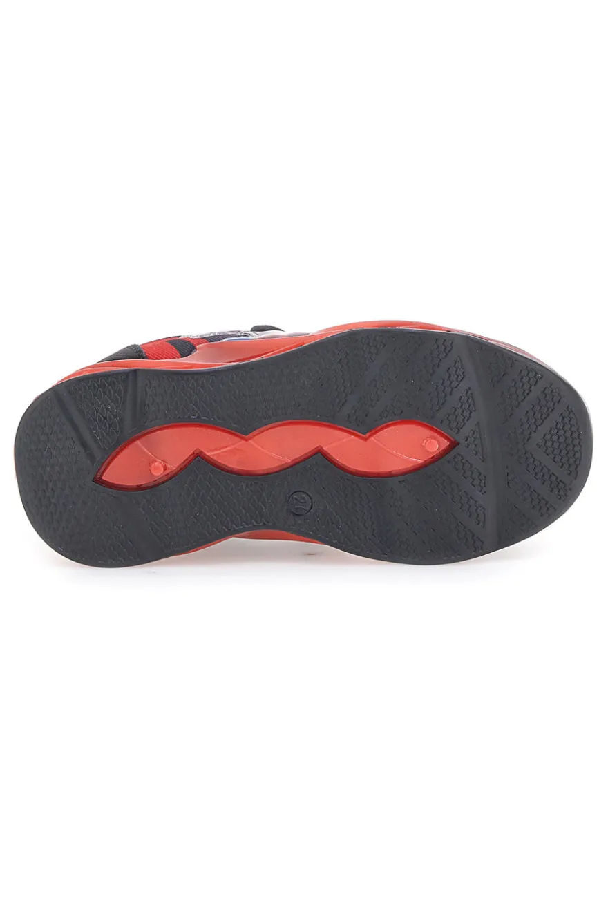 Rote und schwarze Spiderman-Sneaker mit Klettverschluss R1310515T