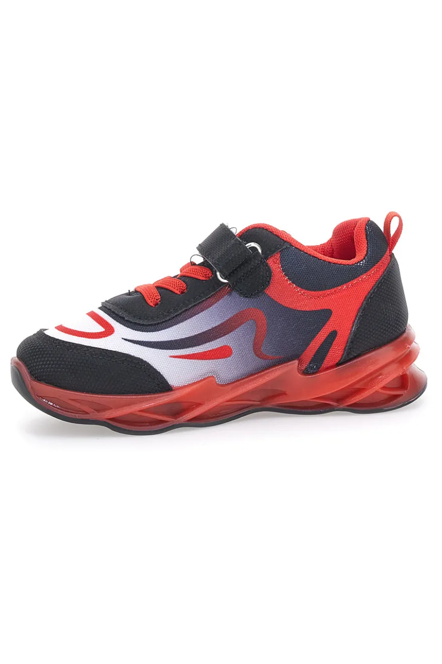 Rote und schwarze Spiderman-Sneaker mit Klettverschluss R1310515T