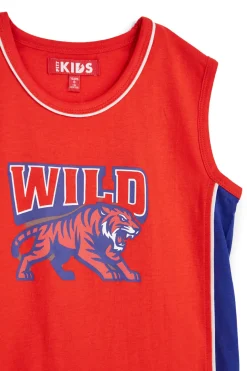 Rotes Outfit mit Tank Top und Shorts Pitt Kinder PT-B-SE-9022