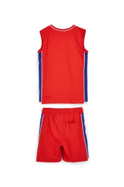 Rotes Outfit mit Tank Top und Shorts Pitt Kinder PT-B-SE-9022