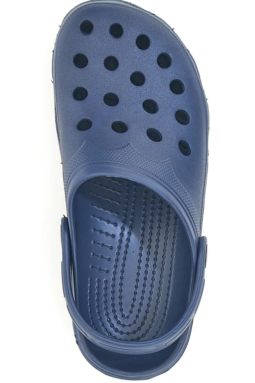 Sabot blu in gomma traforato con cinturino 2T2L 1851