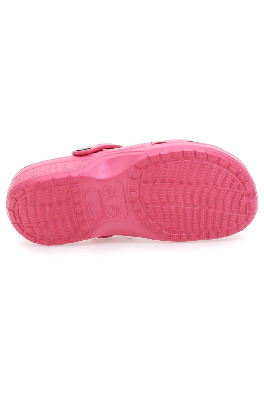 Sabot fuxia in gomma traforato con cinturino 2T2L 1851