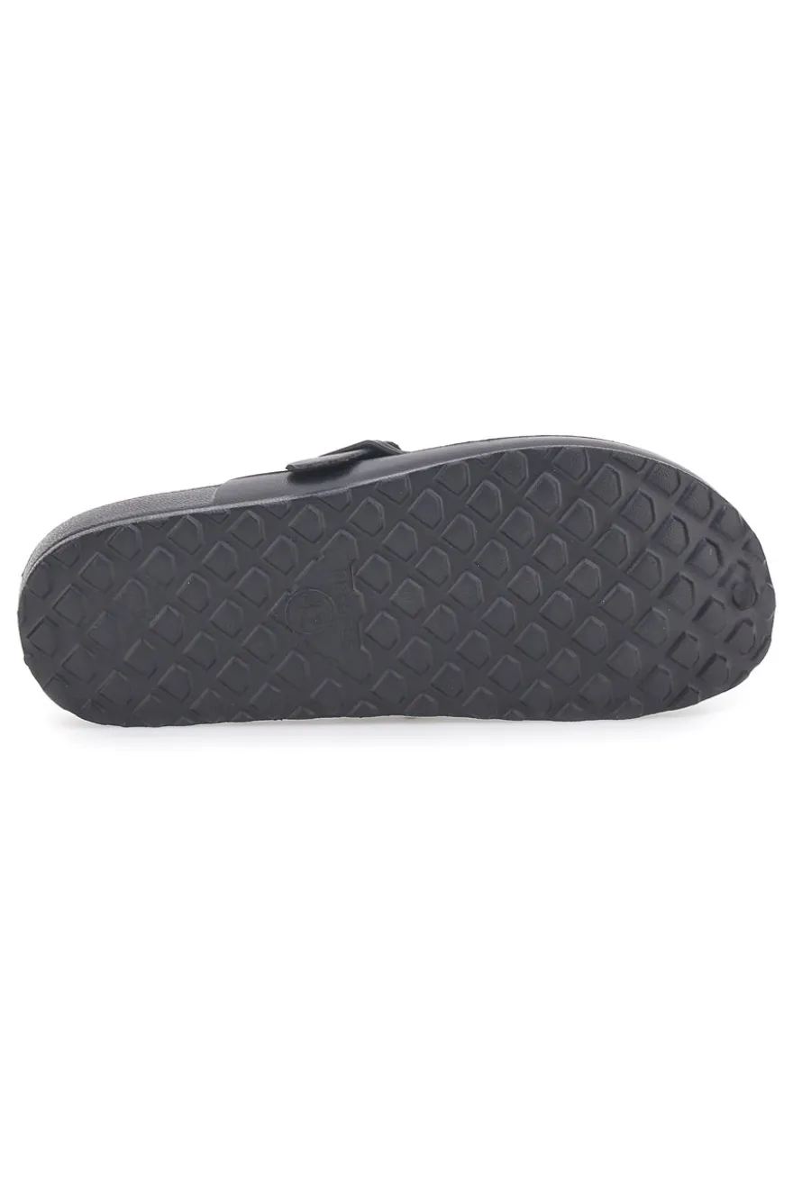 Sabot in gomma neri con cinturino regolabile 2T2L JLY09