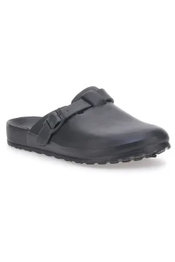 Sabot in gomma neri con cinturino regolabile 2T2L JLY09