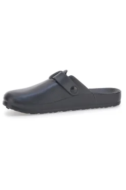 Sabot in gomma neri con cinturino regolabile 2T2L JLY09