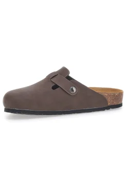 Sabot marroni con fibbia e sottopiede in pelle Biomodex 32850