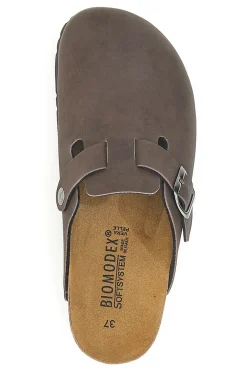 Sabot marroni con fibbia e sottopiede in pelle Biomodex 32850