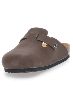 Sabot marroni con fibbia e sottopiede in pelle Biomodex 32850