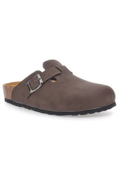 Sabot marroni con fibbia e sottopiede in pelle Biomodex 32850