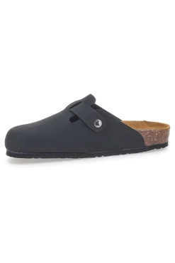 Sabot neri con fibbia e sottopiede in pelle Biomodex 32950