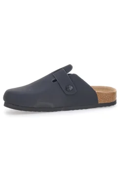 Sabot Nero con Fibbia e Plantare Preformato in Pelle SUPERGA S11U700