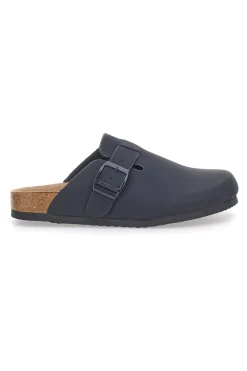 Sabot Nero con Fibbia e Plantare Preformato in Pelle SUPERGA S11U700