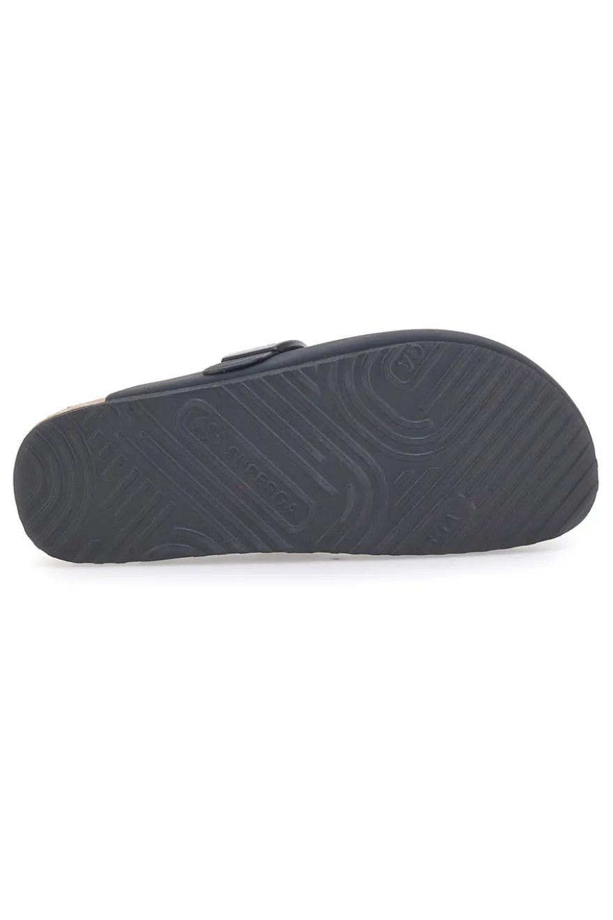 Sabot Nero con Fibbia e Plantare Preformato in Pelle SUPERGA S11U700